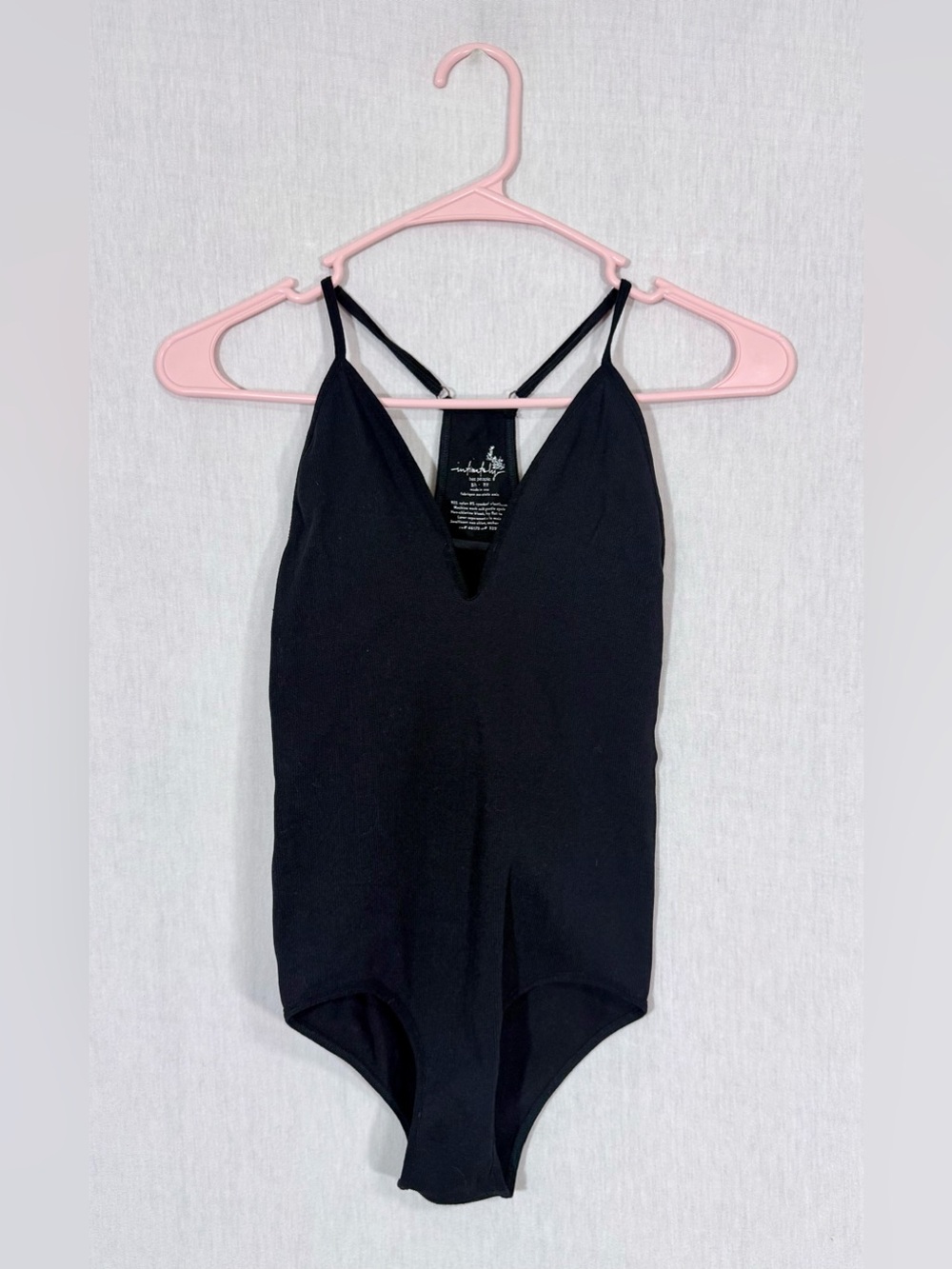 Intimately by Free people size XS Black V-Neck One-Piece bodysuit